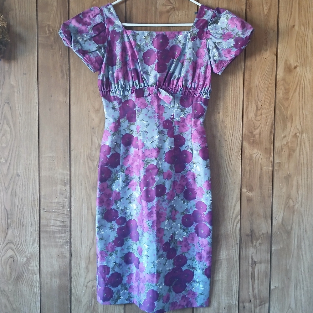 Vintage Floral Formal Dress Womens size Small